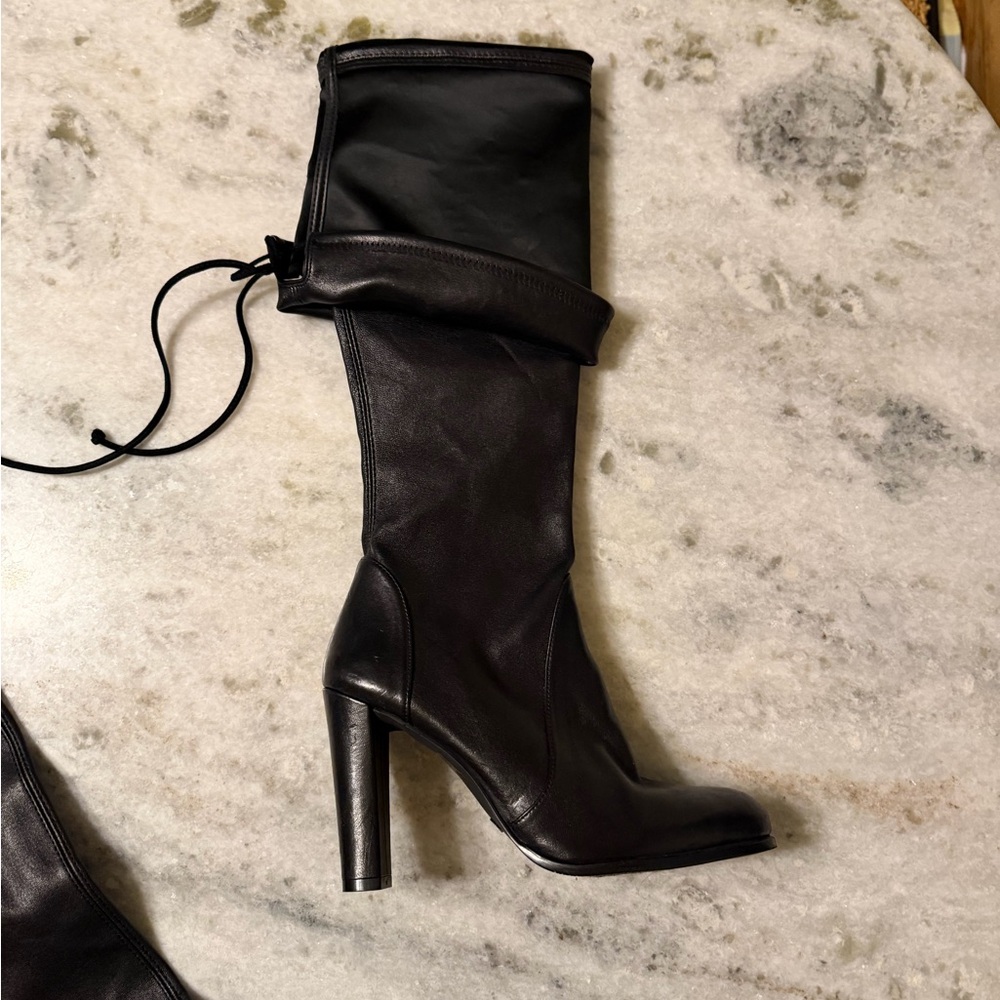 Stuart Weitzman Black Over-the-Knee High Heel Boots